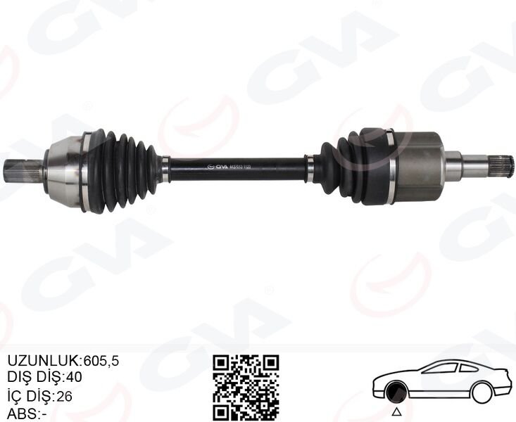 GVA 4437013 ÖN AKS KOMPLE SOL FORD MONDEO 2.0 TDCI-1.6 TDCI 07>14- GALAXY 2.0 TDCI 07>14 S-MAX2.0 TDCI 07>14 VOLVO S60 II D3-D4-D5 12>15 S80 II 2.5 T -2.0 TDCI -2.4 D- D5 V60 D3 -D4-D5-2.4 D5 V70 III D3 -2.0 D