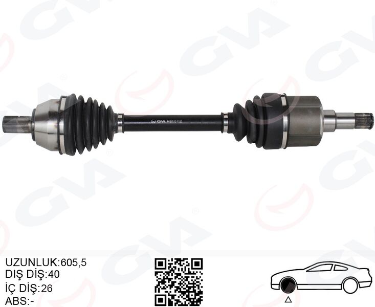 GVA 4437013 ÖN AKS KOMPLE SOL FORD MONDEO 2.0 TDCI-1.6 TDCI 07>14- GALAXY 2.0 TDCI 07>14 S-MAX2.0 TDCI 07>14 VOLVO S60 II D3-D4-D5 12>15 S80 II 2.5 T -2.0 TDCI -2.4 D- D5 V60 D3 -D4-D5-2.4 D5 V70 III D3 -2.0 D