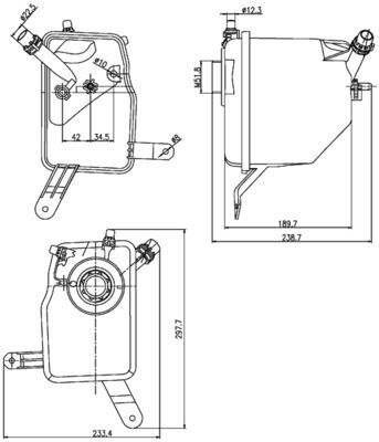 MAHLE CRT205000S RADYATOR YEDEK SU DEPOSU BMW E60 E61 E63 E64