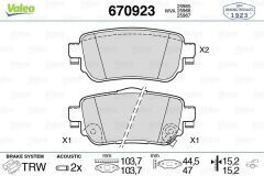 VALEO 670923 ARKA FREN BALATA RENAULT KADJAR 15> KOLEOS II 18> / NISSAN QASHQAI 1.6L Dci R9M dizel 11-> / X-TRAIL 1.6L Dci T32 12->