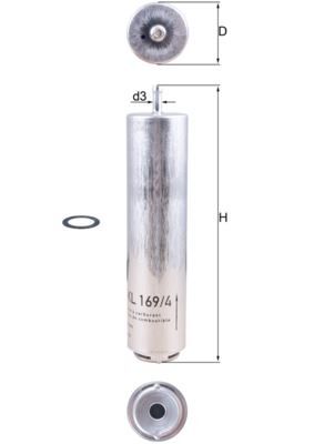 MAHLE KL169.4D YAKIT FILTRESI BMW M47 N47 M57 N57 E81 E82 E87 E88 E60 E61 F07 F10 F06 E65 E66 F01 E70 F15 E71 F16