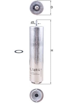 MAHLE KL169.4D YAKIT FILTRESI BMW M47 N47 M57 N57 E81 E82 E87 E88 E60 E61 F07 F10 F06 E65 E66 F01 E70 F15 E71 F16