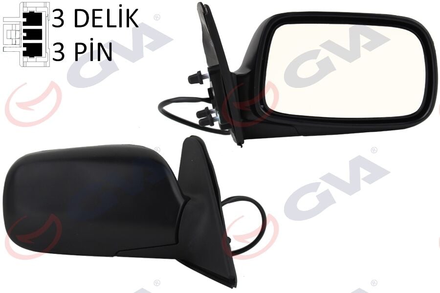 GVA 1071115 DIŞ DİKİZ AYNASI SAĞ COROLLA 97> ELEKTRİKLİ ISITMALI KONVEKS 3 FİŞ VM-278ER