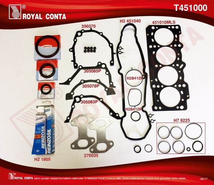 ROYAL T451000 TAKIM CONTA PALIO-ALBEA-PUNTO-LINEA 1.4 8V 77 HP