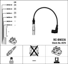 NGK 0579 ATESLEME KABLOSU SETI BMW M43 E36 E46 E34