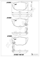 KALE 21553 140 05 ANS KD13 BALATA ARKA COUPE-ELANTRA-LANTRA I.II 01-