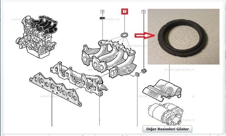 AFT KC516125 EMME MANİFOLD BOĞAZ CONTASI TK. 4AD. KNG 1.9 DZL. F8Q