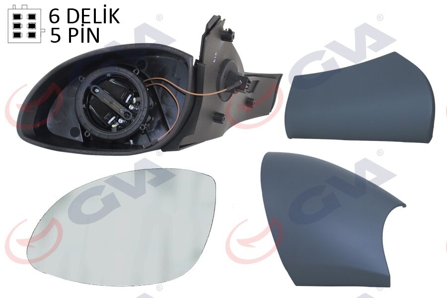 GVA 1090316 DIŞ DİKİZ AYNASI SOL VECTRA B 96> ELEKTRİKLİ ISITMALI KONVEKS 5 FİŞ VM-166EHL 1428717