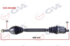 GVA 4411005 KOMPLE AKS SOL MEGANE II 1.6 16V 03-08 669mm AUTO.