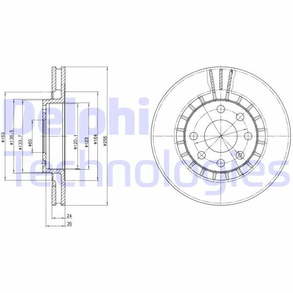 DELPHI BG2443 ÖN FREN AYNASI ASTRA F-VECTRA A-B-CALIBRA A-KADETT E-ASCONA C-LANOS 97 >CIELO 256x24x4DLxHAVALI 90487402-93182282-93182304