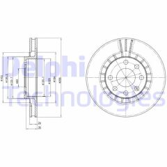 DELPHI BG2443 ÖN FREN AYNASI ASTRA F-VECTRA A-B-CALIBRA A-KADETT E-ASCONA C-LANOS 97 >CIELO 256x24x4DLxHAVALI 90487402-93182282-93182304