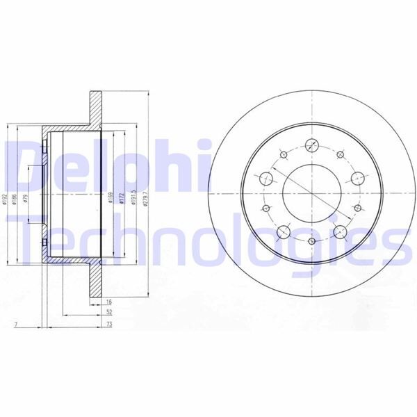 DELPHI BG4099 ARKA FREN DISKI FIAT DUCATO 06>BOXER 06>JUMPER 06> 2.0 HDI 2.2HDI-3.0HDI 280x16x5DL