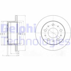 DELPHI BG4099 ARKA FREN DISKI FIAT DUCATO 06>BOXER 06>JUMPER 06> 2.0 HDI 2.2HDI-3.0HDI 280x16x5DL