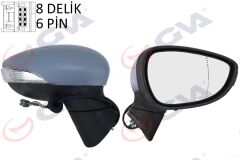 GVA 1037170 DIŞ DİKİZ AYNASI SAĞ FORD FİESTA 08> ELEKTRİKLİ ISITMALI ASTARLI 6PİN 6 FİŞ VM-6313EHPAR