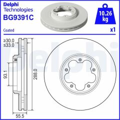 DELPHI BG9391C ON FREN DISKI AYNASI TRANSIT CUSTOM V362 12> ARKA TEK TEKER CAP 288 33