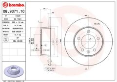 BREMBO 08937110 ARKA FREN AYNASI RENAULT MASTER II 00> OPEL MOVANO 00> 305x12x5DL
