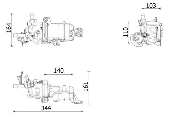 MAHLE CE49000P EGR SOĞUTUCUSU KOMPLE RENAULT TRAFIC III 15> MEGANE IV 15> TALISMAN 15> SCENIC IV 15> 1.6dCi