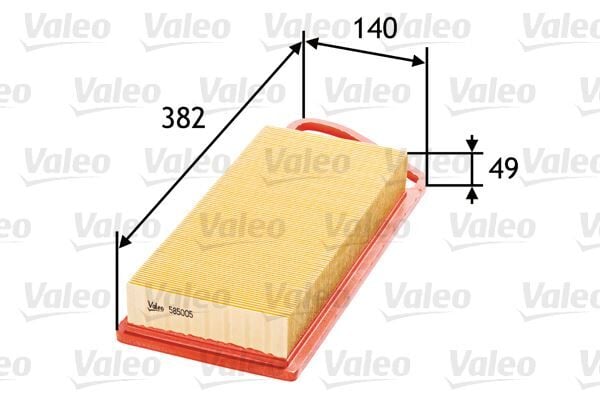 VALEO 585005 HAVA FİLTRESİ FIESTA 01- - P206 01- - P307 01- BIPPER-NEMO 08- - XSARA 03-05 - ÇANTA 1.4HDI