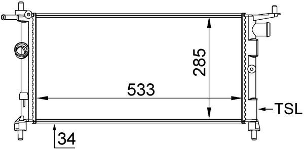 MAHLE CR268000S RADYATÖR CORSA B-TIGRA-COMBO 1.2-1.4-1.4 16V KLİMASIZ MEK 530x285x34