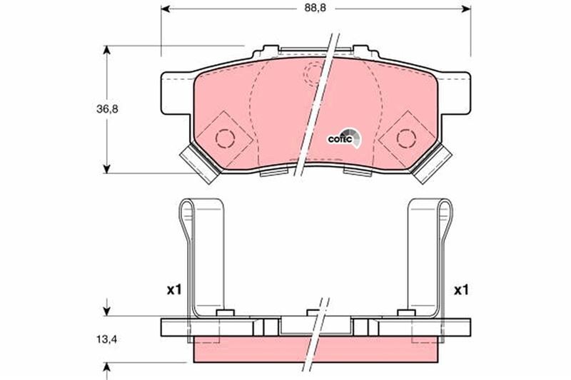 TRW GDB3174 ARKA BALATA CIVIC V 1.6 ie VTEC-1.6 VTI 95-01 JAZZ II 1.2 802-08 > 1.4 02 > ABS Lİ