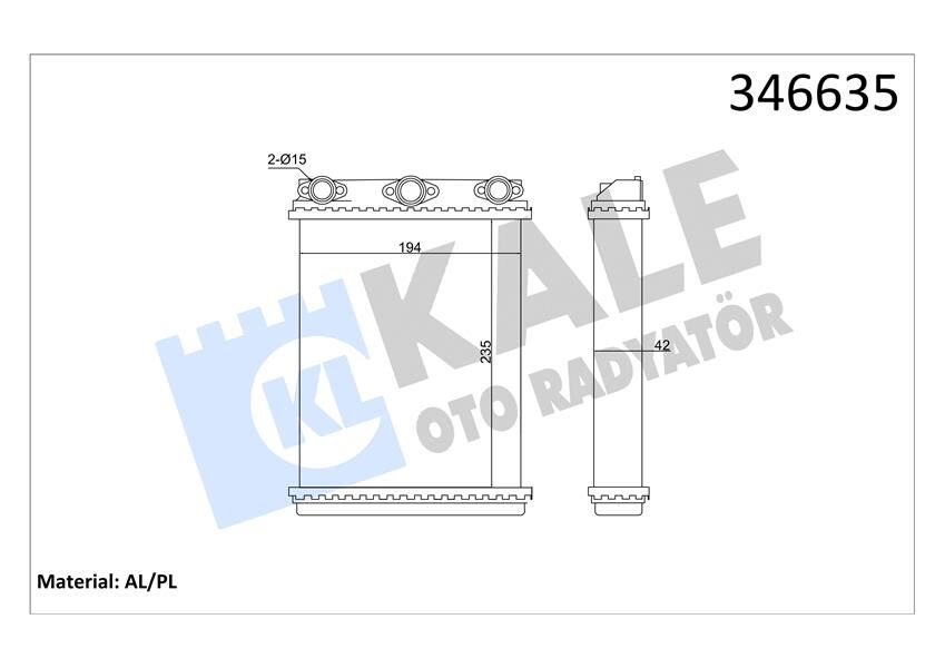 KALE 346635 KALORIFER RADYATORU MERCEDES W124 S124 C124