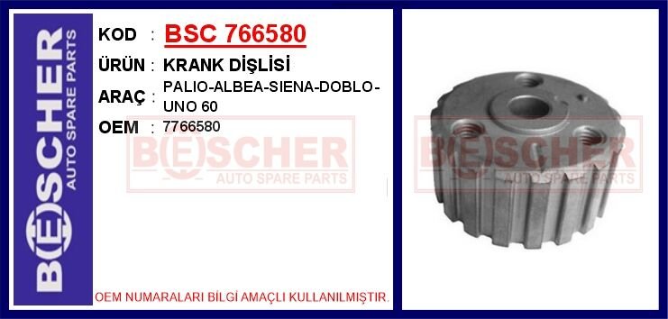 BSC 766580 KRANK DİŞLİSİ PALIO-ALBEA-SIENA-DOBLO-UNO 60