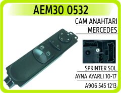 AEM30 0532 CAM ANAHTARI MERCEDES SPRINTER SOL AYNA AYARLI 10-
