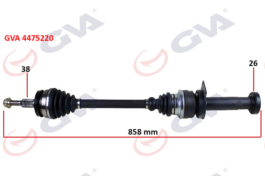 GVA 4475220 KOMPLE AKS SAĞ TRANSPORTER T5 1.9 TDİ 03-11 858mm AXB-AXC