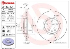 BREMBO 09B97211 ÖN FREN AYNASI A4-A5-A6-A7-Q5 320x30x28xHAVALI 986479753-DF6148