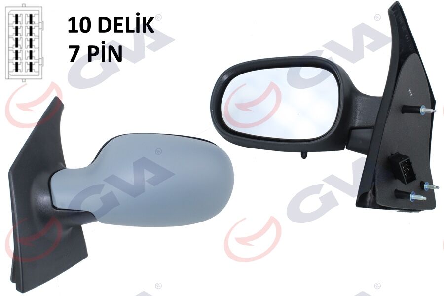 GVA 1011206 DIŞ DİKİZ AYNASI SOL MEGANE SCENIC 97> ELEKTRİKLİ ISITMALI ASTARLI ASFERİK 5 FİŞ VM-133NEHPL