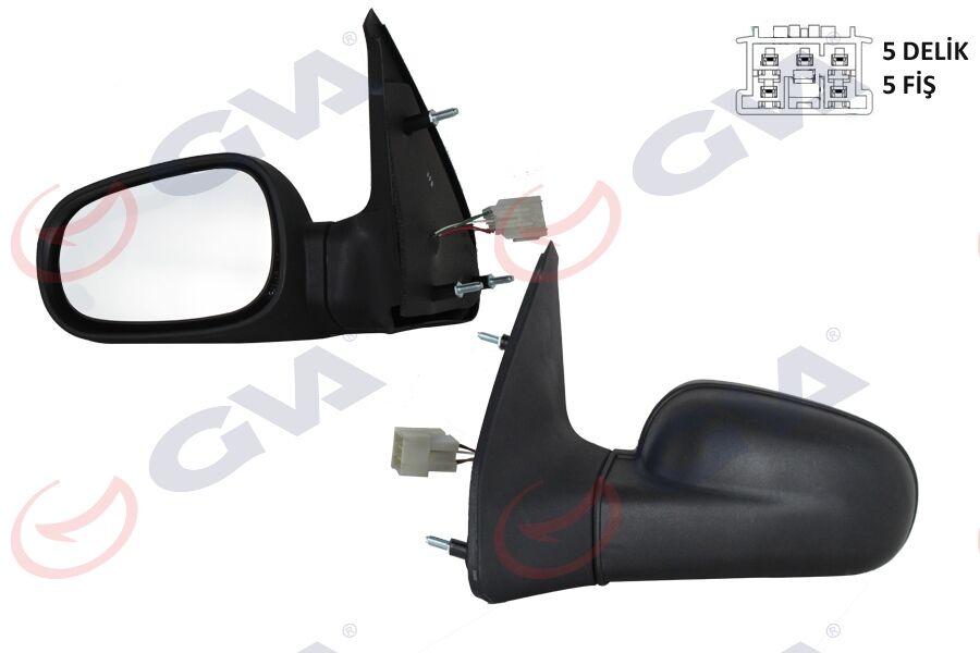 GVA 1014106 DIŞ DİKİZ AYNASI SOL CLIO 94-98 ELEKTRİKLİ ISITMALI DÜZ CAM 5 FİŞ VM-126EHL