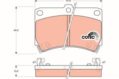 TRW GDB1024 ÖN FREN BALATA MAZDA 323 1.6L B6 BG kasa 89-95 / 1.5L Z5 DOHC BA kasa 96-98