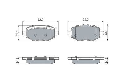 BOSCH 0986460183 ARKA FREN BALATASI OTOMATİK EL FRENİ CORSA F-C4-208-2008-DS3