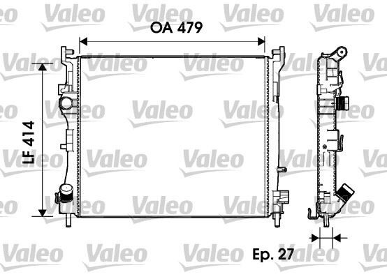 VALEO 732960 MOTOR SU RADYATÖRÜ RENAULT CLIO II 98>05 SYMBOL 00> SYMBOL II 08> 1.5DCI MT AC MEKANİK 480x416x34