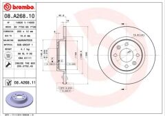 BREMBO 08A26810 ÖN FREN DİSKİ RENAULT SYMBOL II 08> SYMBOL III 13> TWINGO I 96> DACIA LOGAN 06> LOGAN II MCV 12> SANDERO 08> SANDERO II 13> 259x12 4 DELİK
