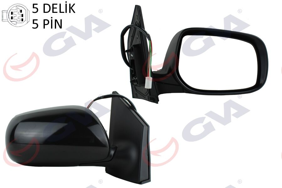 GVA 1071130 DIŞ DİKİZ AYNASI SAĞ COROLLA 08> ELEKTRİKLİ ISITMALI ASTARLI KONVEKS 5 FİŞ VM-6263NEHPR
