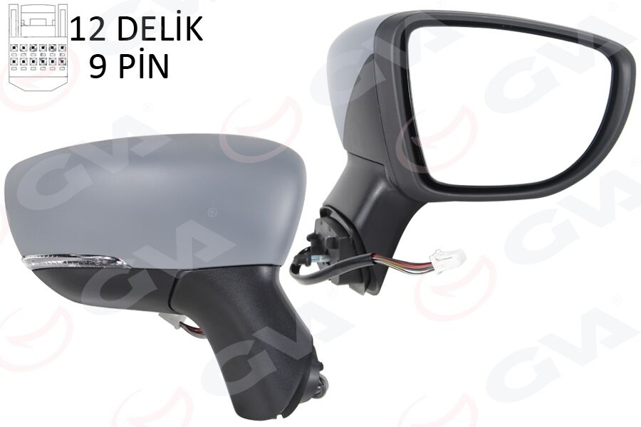 GVA 1014820 DIŞ DİKİZ AYNASI SAĞ ELEKTRİKLİ ISITMALI SİNYALLİ SENSÖRLÜ ASTARLI KONVEKS CAPTUR 17-