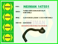 NEIMAN 147551 TURBO GERI DONUSUM VALFI HORTUMLU CLIO-KANGO-LOGAN 1.5 DCI HORTUMLU