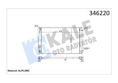 KALE 346220 RADYATÖR TOYOTA RAV4 2.0 06 > 670x418x16 AL/PL/BRZ