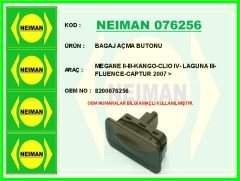 NEIMAN 076256 BAGAJ AÇMA BUTONU RENAULT MEGANE II 02>08 CLIO IV 12> LAGUNA III 07>14 FLUENCE 09> CAPTUR I 13> CLIO III 05>12 MEGANE III 09>