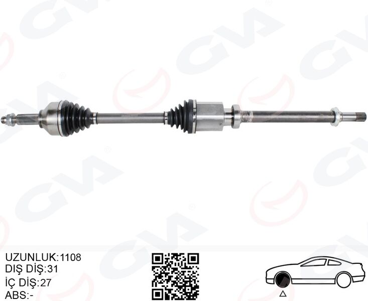 GVA 4432002 KOMPLE AKS ÖN SAĞ CUSTOM 17> 2.0 ECOBLUE AUTO AM