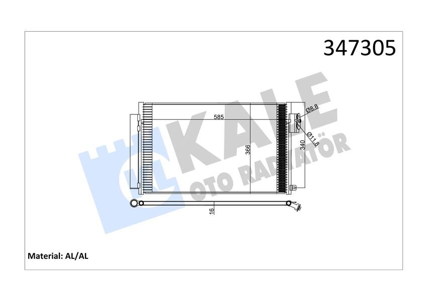 KALE 347305 KLİMA RADYATÖRÜ KONDANSER FIAT 500L 12> EGEA 16> 1.4
