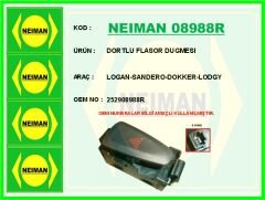 NEIMAN 08988R DORTLU FLASOR DUGMESI LOGAN-SANDERO-DOKKER-LODGY