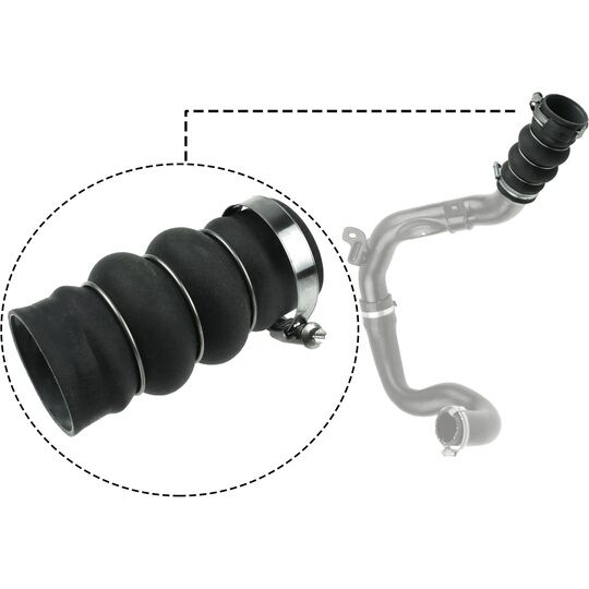 YTT 9503K TURBO HORTUMU KELEPÇELİ SİLİKON TRANSIT CONNECT