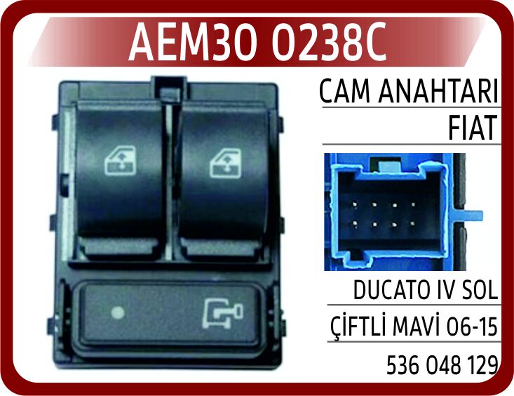 AEM30 0238C CAM ANAHTARI FIAT DUCATO IV SOL ÇİFTLİ MAVİ 06-15