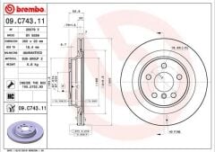 BREMBO 09C74311 FREN DISKI ARKA BMW F40 F52 F44 F45 F46 F48 F49 F39 . MINI F54 F60