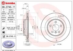 BREMBO 09C74311 FREN DISKI ARKA BMW F40 F52 F44 F45 F46 F48 F49 F39 . MINI F54 F60