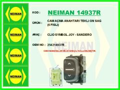 NEIMAN 14937R CAM AÇMA ANAHTARI ÖN TEKLİ RENAULT DACIA LOGAN II 12> SANDERO II 12> SYMBOL III 13> 6 FİŞLİ