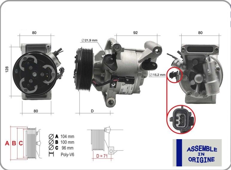KOMPRESÖR DACIA DUSTER II 18> SANDERO II 17> LOGAN II MCV 17> 1.5 DCİ