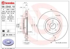 BREMBO 09C54211 ON FREN AYNASI CONNECT 12 > FOCUS III 11>15 KUGA 12>14 VOLVO V40 T2-T3-T4-T5 C30 06>12 C70 II 07>12 S40 II 05>12 V50 04>
